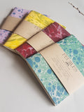 Feuilles reliure artisanale - carnet marbré 64 pages blanches