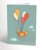 Carte de souhait CHAT VOLANT Valérie Boivin