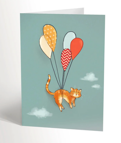 Carte de souhait CHAT VOLANT Valérie Boivin