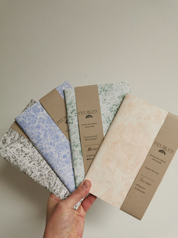 Feuilles reliure artisanale - carnet Microscopie 80p (blanc et ligné)