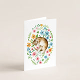 Carte - Chat et tapis de fleurs